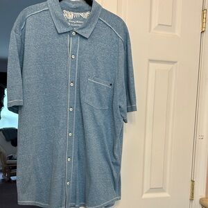 Tommy Bahama Blue Casual Button Down Shirt Xl Islandzone